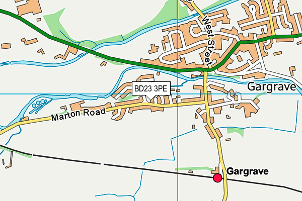 BD23 3PE map - OS VectorMap District (Ordnance Survey)