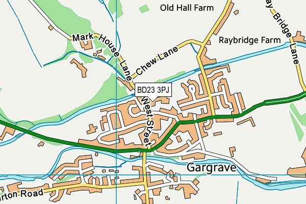 BD23 3PJ map - OS VectorMap District (Ordnance Survey)