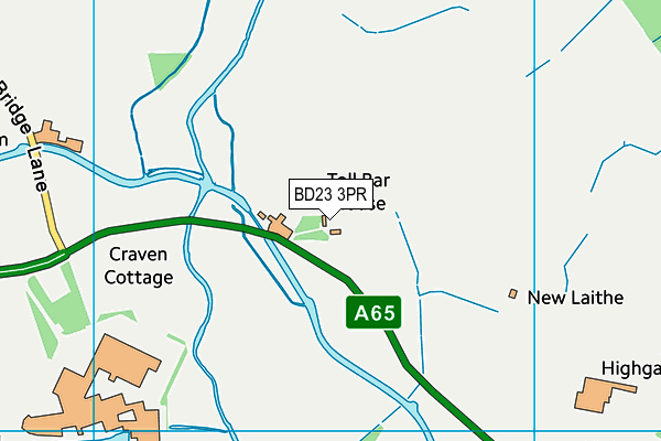 BD23 3PR map - OS VectorMap District (Ordnance Survey)