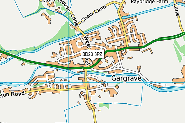 BD23 3PZ map - OS VectorMap District (Ordnance Survey)