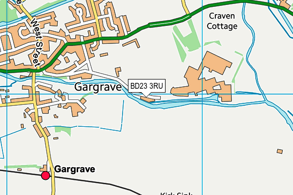 BD23 3RU map - OS VectorMap District (Ordnance Survey)