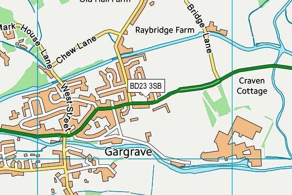 BD23 3SB map - OS VectorMap District (Ordnance Survey)