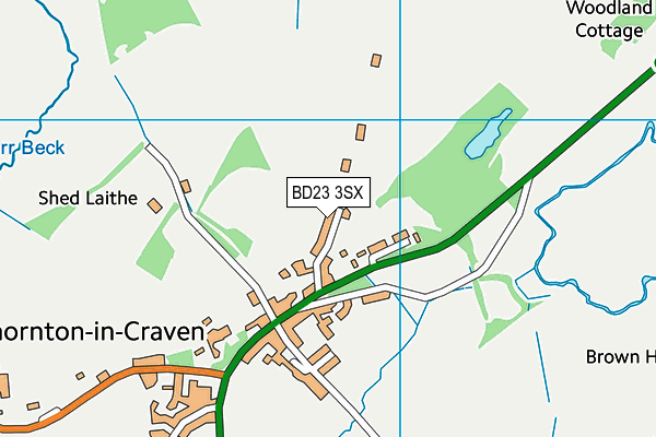 Thornton in Craven Community Primary School map (BD23 3SX) - OS VectorMap District (Ordnance Survey)