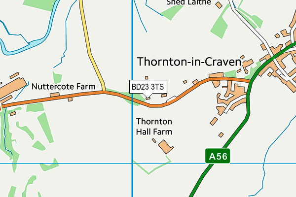 BD23 3TS map - OS VectorMap District (Ordnance Survey)