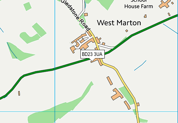 BD23 3UA map - OS VectorMap District (Ordnance Survey)