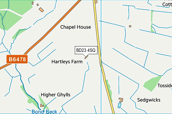 BD23 4SQ map - OS VectorMap District (Ordnance Survey)