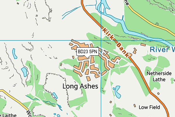Long Ashes Leisure Club map (BD23 5PN) - OS VectorMap District (Ordnance Survey)