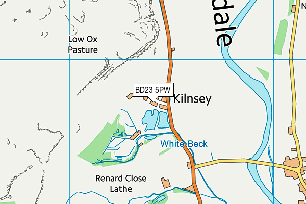 BD23 5PW map - OS VectorMap District (Ordnance Survey)