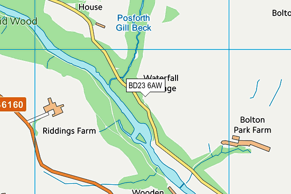 BD23 6AW map - OS VectorMap District (Ordnance Survey)