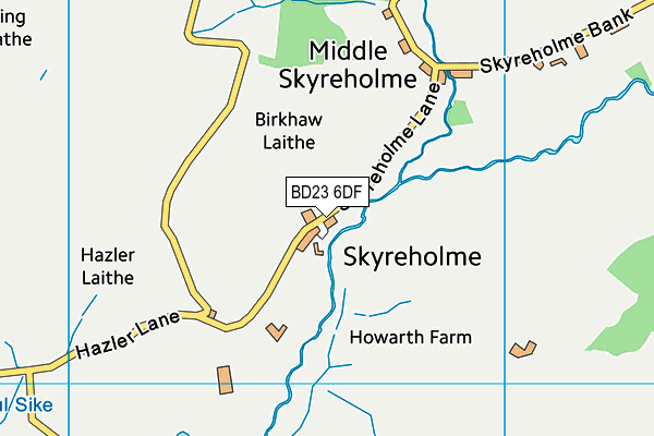 BD23 6DF map - OS VectorMap District (Ordnance Survey)