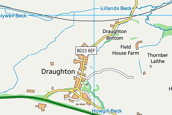BD23 6EF map - OS VectorMap District (Ordnance Survey)