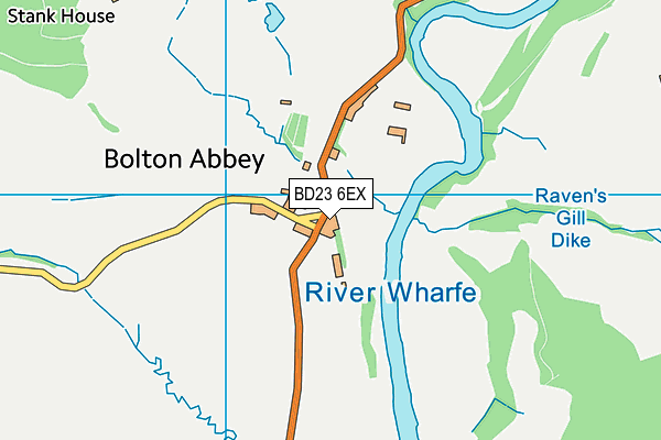 Bolton Abbey Village Hall map (BD23 6EX) - OS VectorMap District (Ordnance Survey)