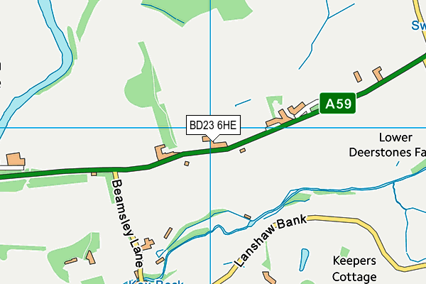 BD23 6HE map - OS VectorMap District (Ordnance Survey)