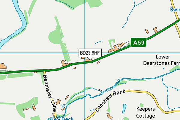 BD23 6HF map - OS VectorMap District (Ordnance Survey)