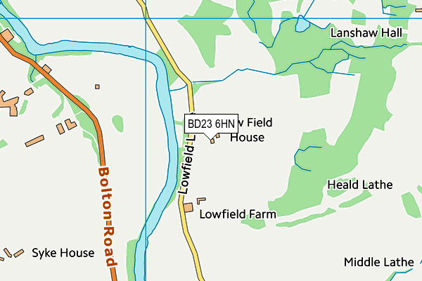 BD23 6HN map - OS VectorMap District (Ordnance Survey)