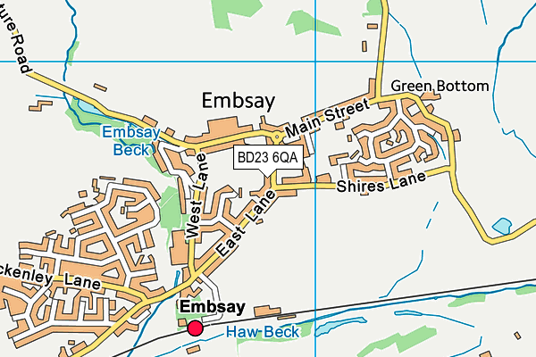 BD23 6QA map - OS VectorMap District (Ordnance Survey)