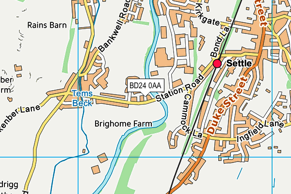 BD24 0AA map - OS VectorMap District (Ordnance Survey)