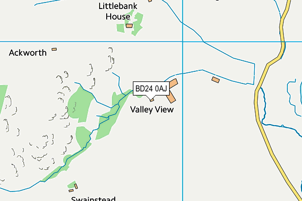 BD24 0AJ map - OS VectorMap District (Ordnance Survey)