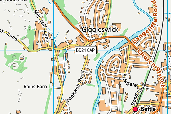 BD24 0AP map - OS VectorMap District (Ordnance Survey)