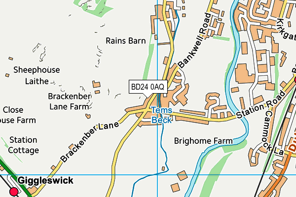 BD24 0AQ map - OS VectorMap District (Ordnance Survey)