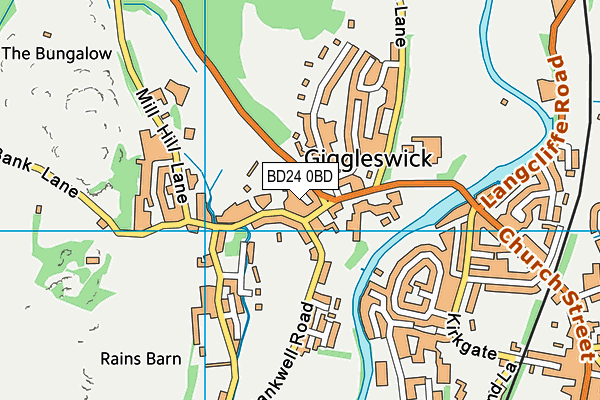 BD24 0BD map - OS VectorMap District (Ordnance Survey)