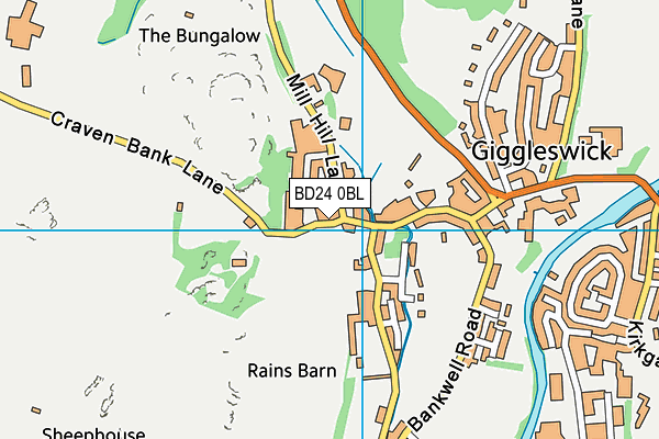 BD24 0BL map - OS VectorMap District (Ordnance Survey)