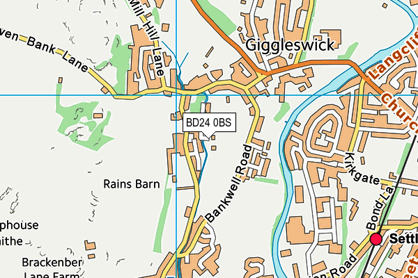 BD24 0BS map - OS VectorMap District (Ordnance Survey)