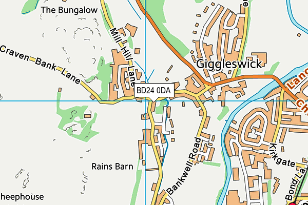 BD24 0DA map - OS VectorMap District (Ordnance Survey)