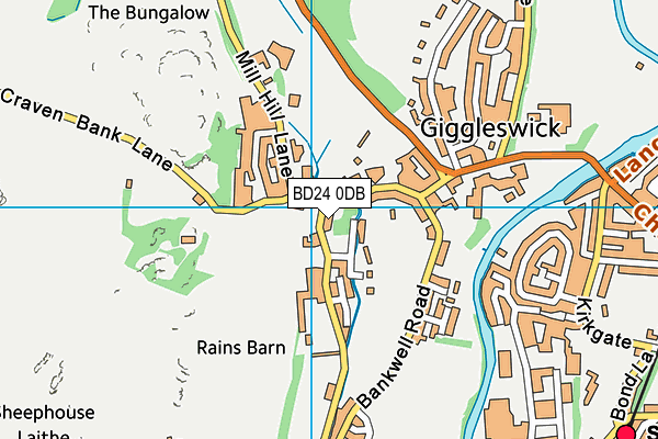 BD24 0DB map - OS VectorMap District (Ordnance Survey)