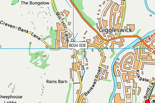 BD24 0DE map - OS VectorMap District (Ordnance Survey)