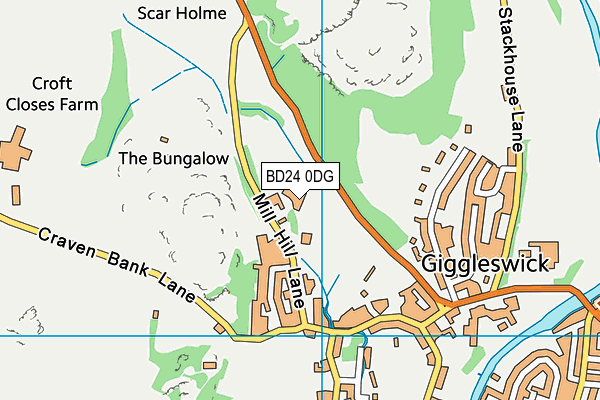 BD24 0DG map - OS VectorMap District (Ordnance Survey)