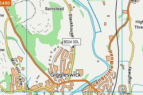 BD24 0DL map - OS VectorMap District (Ordnance Survey)