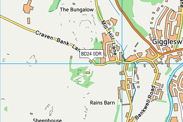 BD24 0DR map - OS VectorMap District (Ordnance Survey)