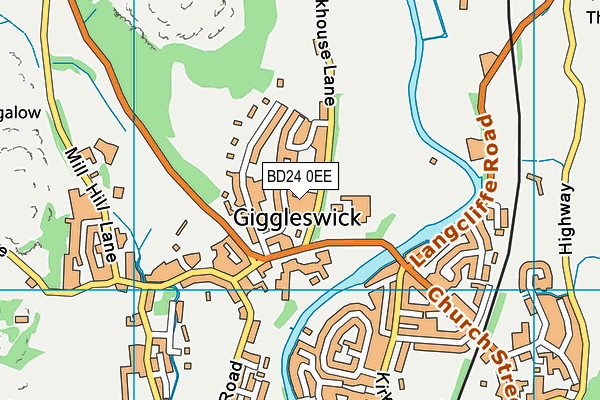 BD24 0EE map - OS VectorMap District (Ordnance Survey)