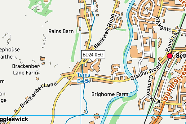 BD24 0EG map - OS VectorMap District (Ordnance Survey)