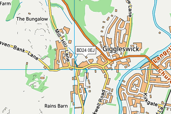BD24 0EJ map - OS VectorMap District (Ordnance Survey)