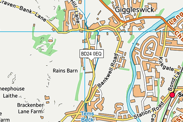 BD24 0EQ map - OS VectorMap District (Ordnance Survey)