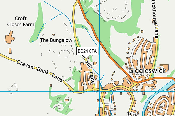 BD24 0FA map - OS VectorMap District (Ordnance Survey)