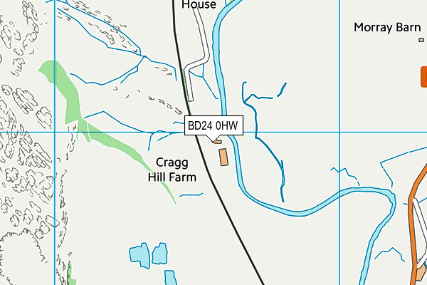 BD24 0HW map - OS VectorMap District (Ordnance Survey)