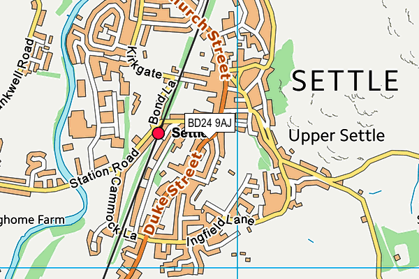 BD24 9AJ map - OS VectorMap District (Ordnance Survey)