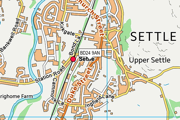 BD24 9AN map - OS VectorMap District (Ordnance Survey)