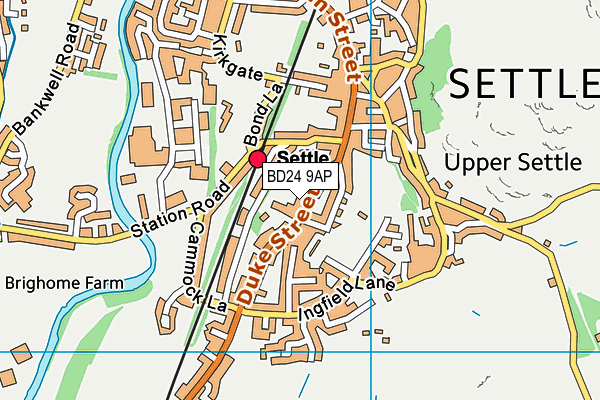 BD24 9AP map - OS VectorMap District (Ordnance Survey)