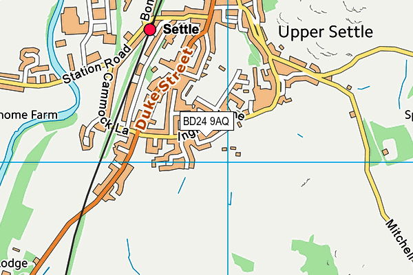 BD24 9AQ map - OS VectorMap District (Ordnance Survey)