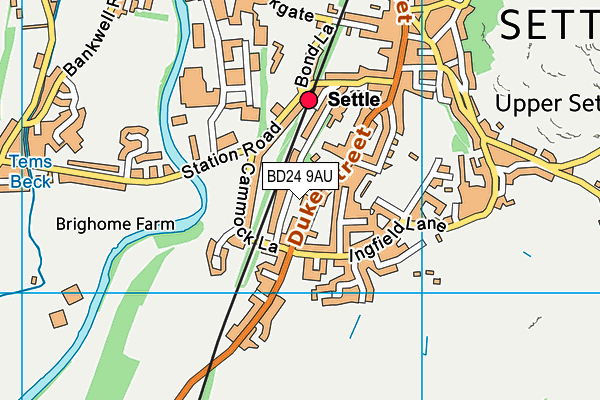 BD24 9AU map - OS VectorMap District (Ordnance Survey)