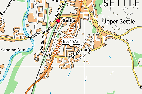 BD24 9AZ map - OS VectorMap District (Ordnance Survey)