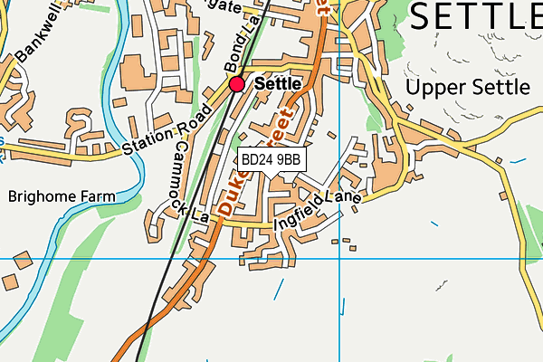 BD24 9BB map - OS VectorMap District (Ordnance Survey)