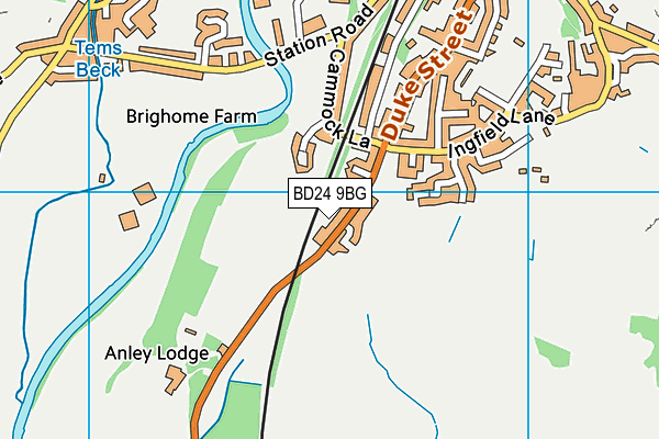 BD24 9BG map - OS VectorMap District (Ordnance Survey)