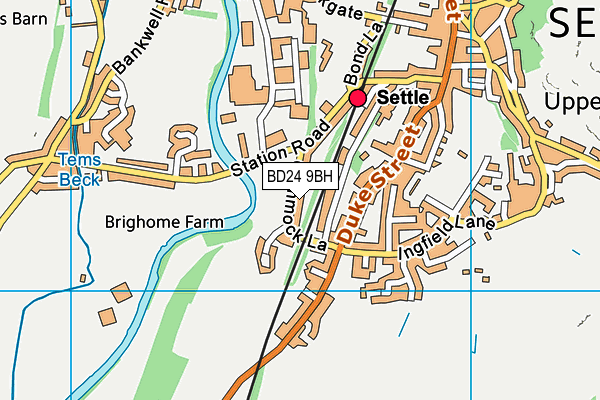 BD24 9BH map - OS VectorMap District (Ordnance Survey)