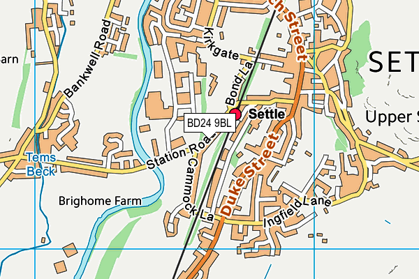 BD24 9BL map - OS VectorMap District (Ordnance Survey)