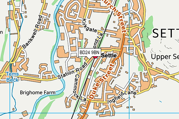 BD24 9BN map - OS VectorMap District (Ordnance Survey)